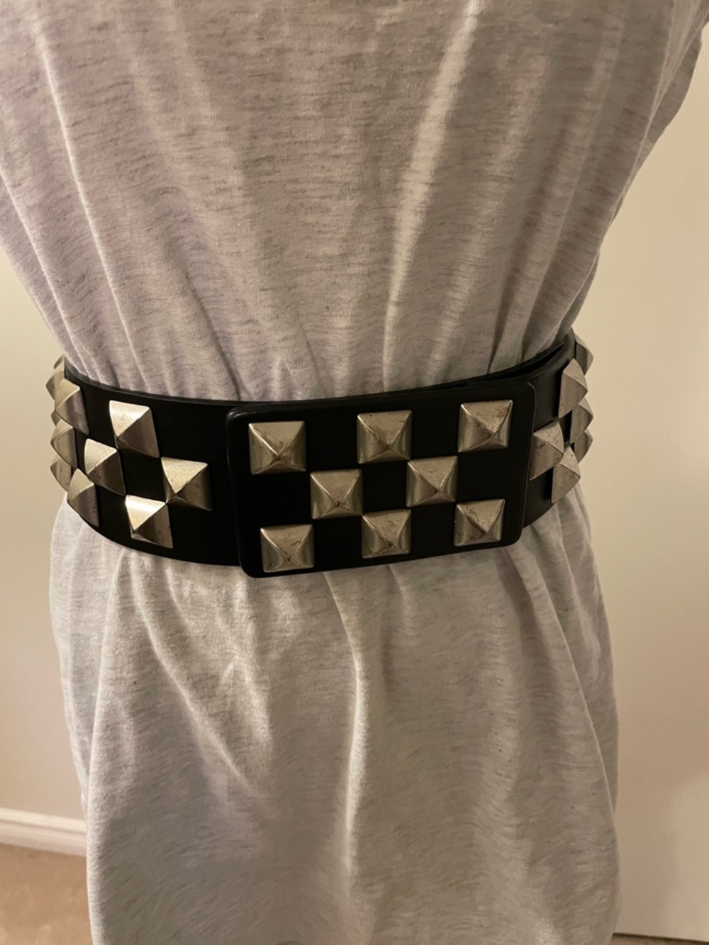 Streets Ahead, ‘Carrie’ Leather Belt with Black studded Accents
